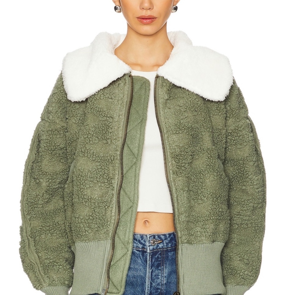 Free People Cosy Up Cardi Sherpa Jacket/Bomber